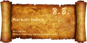 Markon Bence névjegykártya
